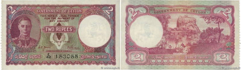 Country : CEYLON 
Face Value : 2 Rupees 
Date : 01 juin 1948 
Period/Province/Ba...