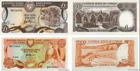 Country : CYPRUS 
Face Value : 500 Mils et 1 Pound Lot 
Date : 1982 
Period/Province/Bank : Central Bank of Cyprus 
Catalogue reference : P.45a et P.5...