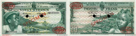 Country : BELGIAN CONGO 
Face Value : 20 Francs Spécimen 
Date : 01 juin 1959 
Period/Province/Bank : Banque Centrale du Congo Belge et du Ruanda-Urun...