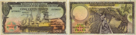 Country : BELGIAN CONGO 
Face Value : 500 Francs 
Date : 01 novembre 1957 
Period/Province/Bank : Banque Centrale du Congo Belge et du Ruanda-Urundi 
...