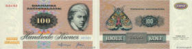 Country : DENMARK 
Face Value : 100 Kroner 
Date : 1978 
Period/Province/Bank : Danmarks Nationalbank 
Catalogue reference : P.51e 
Alphabet - signatu...