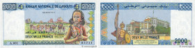 Country : DJIBOUTI 
Face Value : 2000 Francs 
Date : (1997) 
Period/Province/Bank : République - Banque Nationale 
Catalogue reference : P.40 
Alphabe...