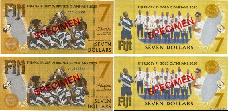 Country : FIJI 
Face Value : 7 Dollars Spécimen 
Date : 2022 
Period/Province/Ba...