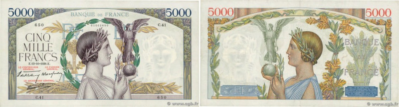 Country : FRANCE 
Face Value : 5000 Francs VICTOIRE modifié, taille douce 
Date ...