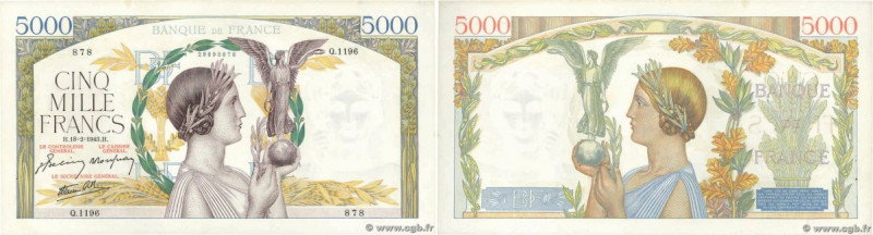 Country : FRANCE 
Face Value : 5000 Francs VICTOIRE Impression à plat Numéro rad...