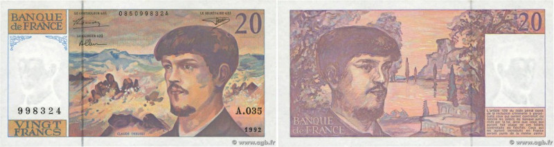 Country : FRANCE 
Face Value : 20 Francs DEBUSSY à fil de sécurité 
Date : 1992 ...