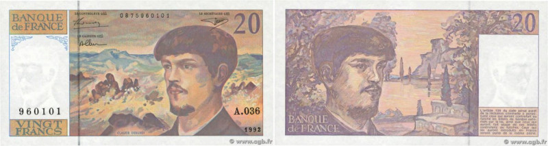 Country : FRANCE 
Face Value : 20 Francs DEBUSSY à fil de sécurité 
Date : 1992 ...