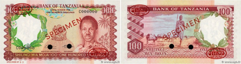 Country : TANZANIA 
Face Value : 100 Shillings Spécimen 
Date : (1966) 
Period/P...