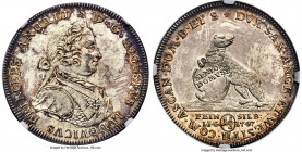 Anhalt-Köthen. August Ludwig 1-1/3 Taler 1747-IIG MS64 NGC, Stolberg mint, KM26, Dav-1909, Schön-7 (this coin), Mann-493. A beautiful and virtually Pr...