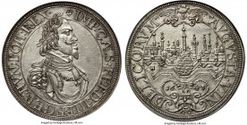 Augsburg. Free City "City View" Taler 1643/2 MS63 NGC, Augsburg mint, KM77, Dav-5039, Forster-298. With the name and titles of Ferdinand III. Date rew...