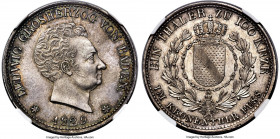 Baden. Ludwig I Taler (100 Kreuzer) 1829 MS65 NGC, Karlsruhe mint, KM193, Dav-518, Thun-18. An incredibly satin piece which to date has only been exce...