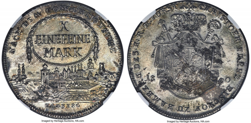 Bamberg. Christoph Franz von Busek Taler 1800 MS63 NGC, Nürnberg mint, KM151, Da...