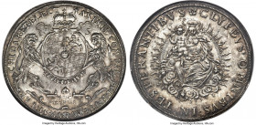 Bavaria. Maximilian I Taler 1638 MS65 NGC, Munich mint, KM227.3, Dav-6078, cf. Wittelsbach-904, Hahn-111. Wonderous, and quite nearly impossible to im...
