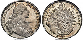 Bavaria. Maximilian III Joseph Taler 1768 UNC Details (Cleaned) NGC, Munich mint, KM519.1, Dav-1953, Schön-99, Hahn-307. A trademark Bavarian issue, w...