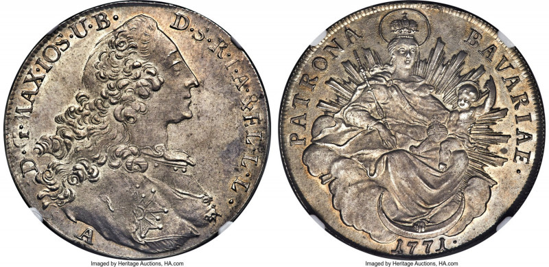 Bavaria. Maximilian III Joseph Taler 1771-A MS65 NGC, Amberg mint, KM519.2, Dav-...