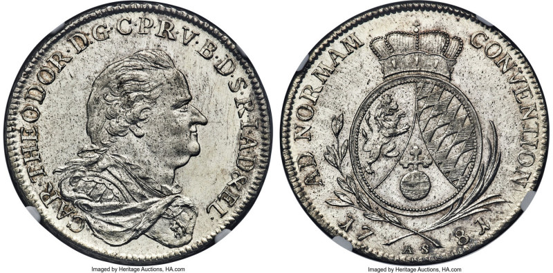 Bavaria. Karl Theodor Taler 1781-AS MS64+ NGC, Manheim mint, KM580, Dav-1960, Ha...