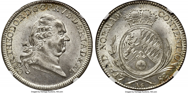 Bavaria. Karl Theodor Taler 1782-AS MS66 NGC, Mannheim mint, KM560.3, Dav-1959, ...