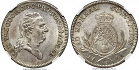 Bavaria. Karl Theodor Taler 1791-AS MS66+ NGC, Mannheim mint, KM560.4, Dav-1961, Wittelsbach-2366, Hahn-393 var. (different bust). By all indications ...