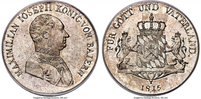 Bavaria. Maximilian I Joseph Taler 1815 MS65 PCGS, Munich mint, KM701, Dav-551, ...