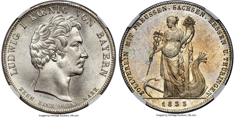 Bavaria. Ludwig I "Customs Union" Taler 1833 MS65 NGC, Munich mint, KM762, Dav-5...