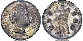Bavaria. Ludwig I "Monetary Union" 2 Taler 1837 MS63 NGC, Munich mint, KM792, Dav-581, AKS-98, Thun-75. Struck in commemoration of the monetary union ...