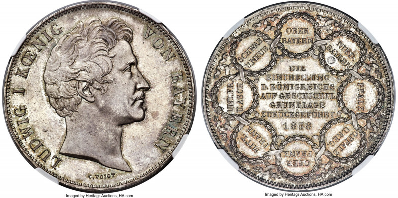 Bavaria. Ludwig I "Reapportionment" 2 Taler 1838 MS66 NGC, Munich mint, KM795, D...