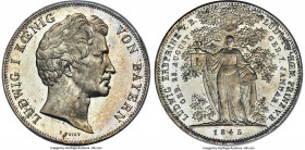 Bavaria. Ludwig I "Birth of Two Grandsons" 2 Taler 1845 MS66 PCGS, Munich mint, KM821, Dav-593, AKS-108, Thun-85. Yet another charming offering from L...