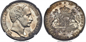 Bavaria. Maximilian II 2 Taler 1864 MS64 NGC, Munich mint, KM862, Dav-608, AKS-148, Thun-100. A top-tier and thoroughly pleasing representative of thi...