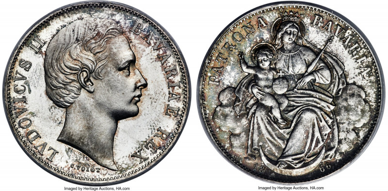 Bavaria. Ludwig II "Madonna" Taler 1866 MS65 PCGS, Munich mint, KM877, Dav-611, ...