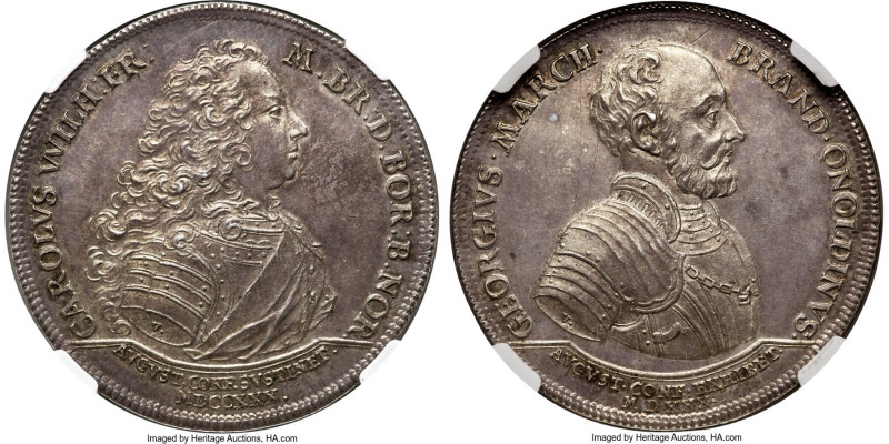 Brandenburg-Ansbach. Karl Wilhelm Friedrich Taler 1730-V MS62+ NGC, Schwabach mi...