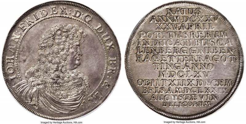 Brunswick-Lüneburg-Calenberg. Ernst August "Death of Johann Friedrich" Taler 167...