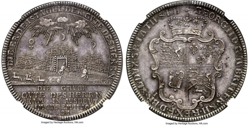 Brunswick-Lüneburg-Calenberg-Hannover. Georg II August "Mining" Taler 1756-IBH M...