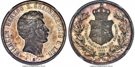 Brunswick-Wolfenbüttel. Wilhelm 2 Taler 1856-B MS65 Prooflike NGC, Hannover mint, KM1149, Dav-635, AKS-97, Thun-122. Mintage: 17,455. Commemorating Wi...