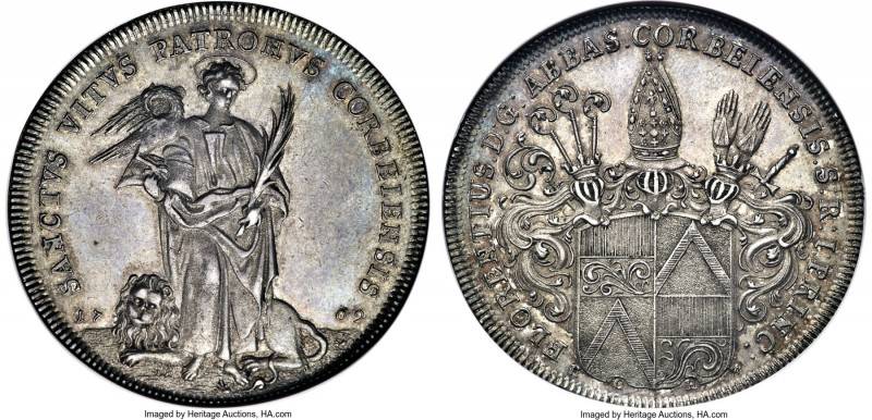 Corvey. Florenz von der Velde Taler 1709-HCH MS62 NGC, Brunswick mint, KM119.2, ...