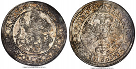 East Friesland. Edzard II, Christoph & Johann Taler ND (1563-1566) MS65 NGC, Emden mint, Dav-9612, Knyphausen-6434. With the name and titles of Ferdin...