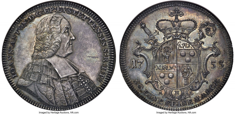 Eichstätt - Bishopric. Johann Anton II Taler 1755-ML MS65 NGC, Nürnberg mint, KM...