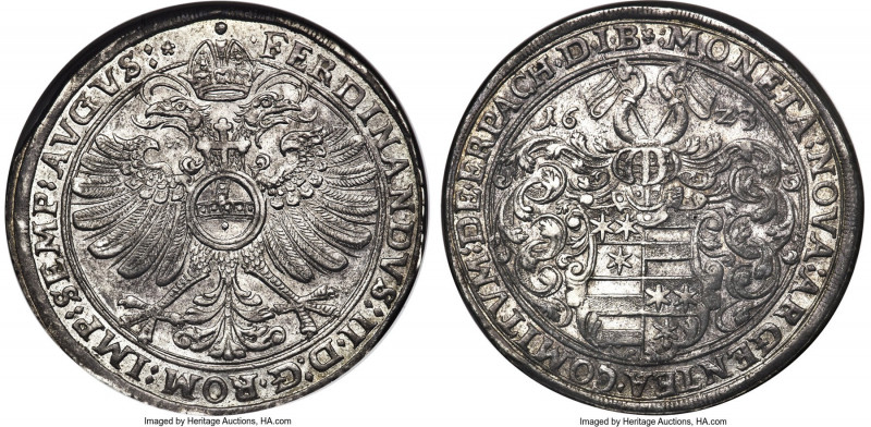 Erbach. Ludwig III, Johann Kasimir, & Georg Albrecht Taler 1623 MS63 NGC, Fürste...