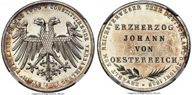 Frankfurt. Free City "Vicariat" 2 Gulden 1848 MS66 NGC, Frankfurt am Main mint, KM338, Dav-644, J-46. Celebrating the election of Archduke Johann of A...