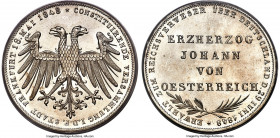Frankfurt. Free City "Vicariat" 2 Gulden 1848 MS66 PCGS, Frankfurt am Main mint, KM338, Dav-644, J-46. Celebrating the election of Archduke Johann of ...