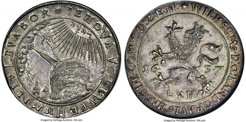 Hesse-Cassel. Wilhelm V "Willow Tree" Taler 1637-LH MS63 NGC, Cassel mint, KM162...