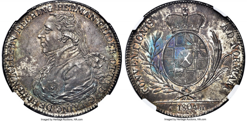 Hohenzollern-Hechingen. Hermann Friedrich Otto Taler 1804 W-CH MS64 NGC, Stuttga...