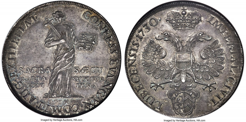 Lübeck. Free City Taler 1730-JJJ MS63 NGC, Lübeck mint, KM150, Dav-2416, Schön-2...