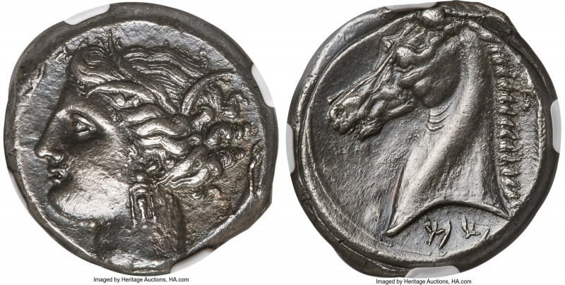 SICULO-PUNIC. Entella(?). Ca. 320-300 BC. AR tetradrachm (25mm, 16.89 gm, 7h). N...