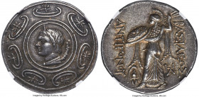 MACEDONIAN KINGDOM. Antigonus II Gonatas (277-239 BC). AR tetradrachm (31mm, 17.14 gm, 12h). NGC AU S 5/5 - 4/5. Amphipolis, ca. 274/1-260/55 BC. Horn...