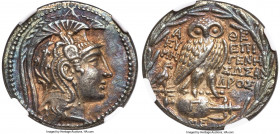 ATTICA. Athens. Ca. 2nd-1st centuries BC. AR tetradrachm (30mm, 16.71 gm, 11h). NGC AU 5/5 - 4/5. New Style coinage, ca. 126/5 (?) BC, 3rd month. Eume...