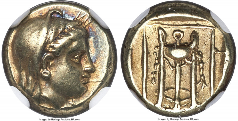 LESBOS. Mytilene. Ca. 377-326 BC. EL sixth-stater or hecte (10mm, 2.53 gm, 12h)....