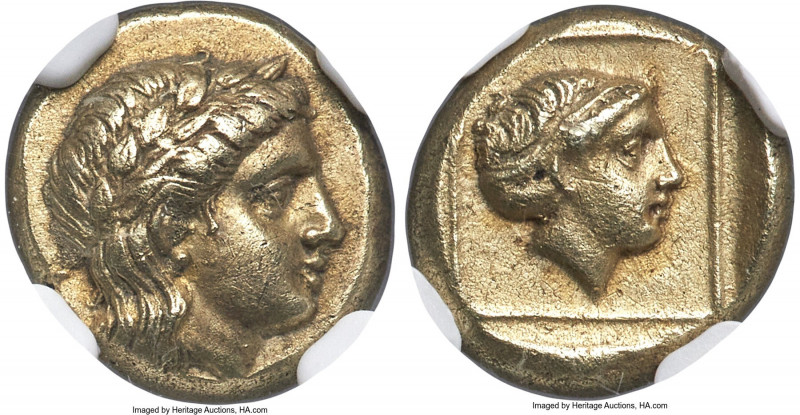 LESBOS. Mytilene. Ca. 377-326 BC. EL sixth-stater or hecte (11mm, 2.54 gm, 11h)....