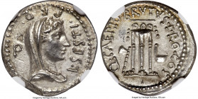 Q. Servilius Caepio (M. Junius) Brutus, as Proconsul, assassin of Caesar (44-42 BC), with L. Sestius, as Proquaestor. AR denarius (18mm, 3.66 gm, 12h)...