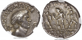Cnaeus Pompeius Magnus (Pompey the Great) (48 BC). AR denarius (19mm, 3.67 gm, 10h). NGC Choice XF 4/5 - 5/5. Posthumous issue of uncertain mint in Si...