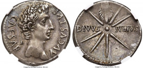 Augustus (27 BC-AD 14). AR denarius (19mm, 3.86 gm, 5h). NGC Choice XF 4/5 - 3/5, edge marks. Spanish mint (Caesaraugusta?), 19-18 BC. CAESAR-AVGVSTVS...